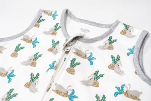 Nest Designs Organic Cotton Swaddle Sleep Bag 1.0 TOG - Lazy Rabbits(0-6M)