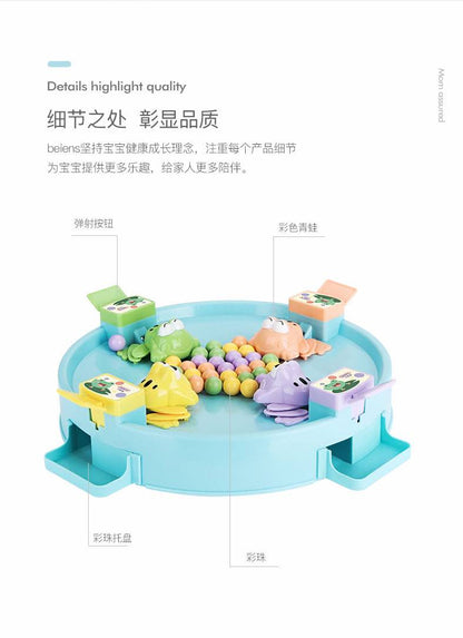 贝恩施小青蛙吃豆豆亲子互动桌面玩具3-6岁