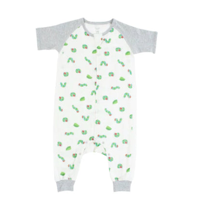 Nest Designs x Eric Carle 0.6Tog竹纤维短袖连体衣-好饿毛毛虫