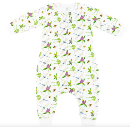 Nest Designs x Eric Carle 0.6Tog竹纤维长袖连体衣-花园飞行
