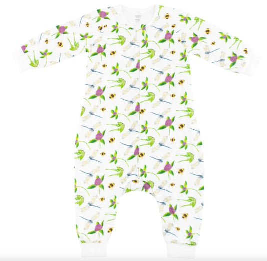 Nest Designs x Eric Carle 0.6Tog竹纤维长袖连体衣-花园飞行