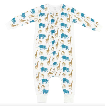 Nest Designs x Eric Carle 0.6Tog竹纤维长袖连体衣-动物伙伴