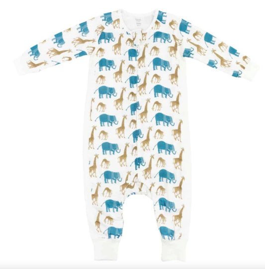 Nest Designs x Eric Carle 0.6Tog竹纤维长袖连体衣-动物伙伴