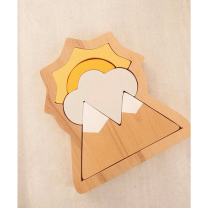 土耳其L and Wood 山与太阳木质叠叠乐