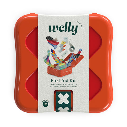 美国Welly儿童专用急救箱-含多种创口贴，卷胶带，蝴蝶绷带，抗生素软膏，包氢化可的松软膏，消毒纸