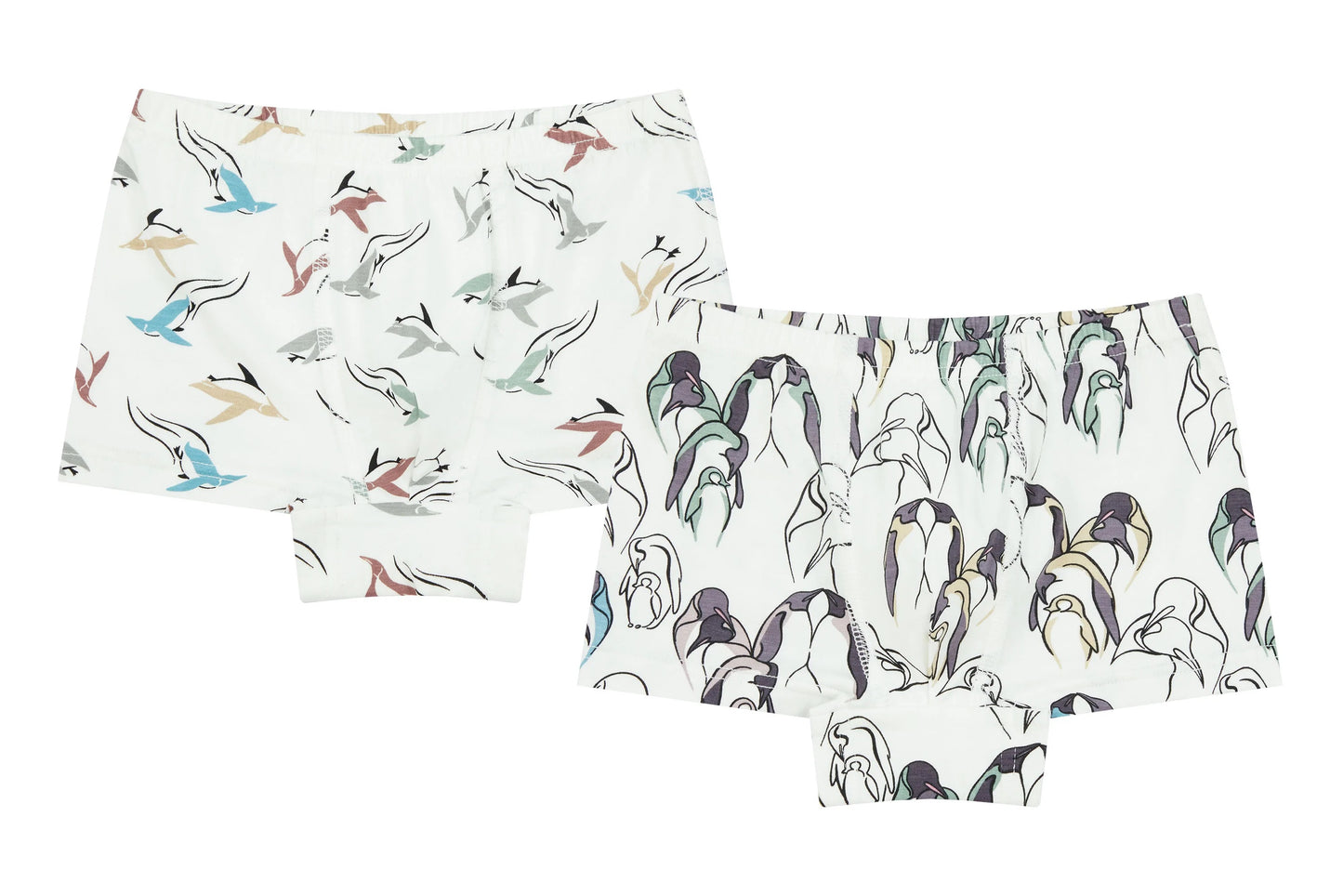 Nest Designs Bamboo Boys Boxer Briefs Underwear (2 Pack) - Penguins