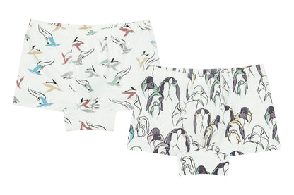 Nest Designs Bamboo Boys Boxer Briefs Underwear (2 Pack) - Penguins
