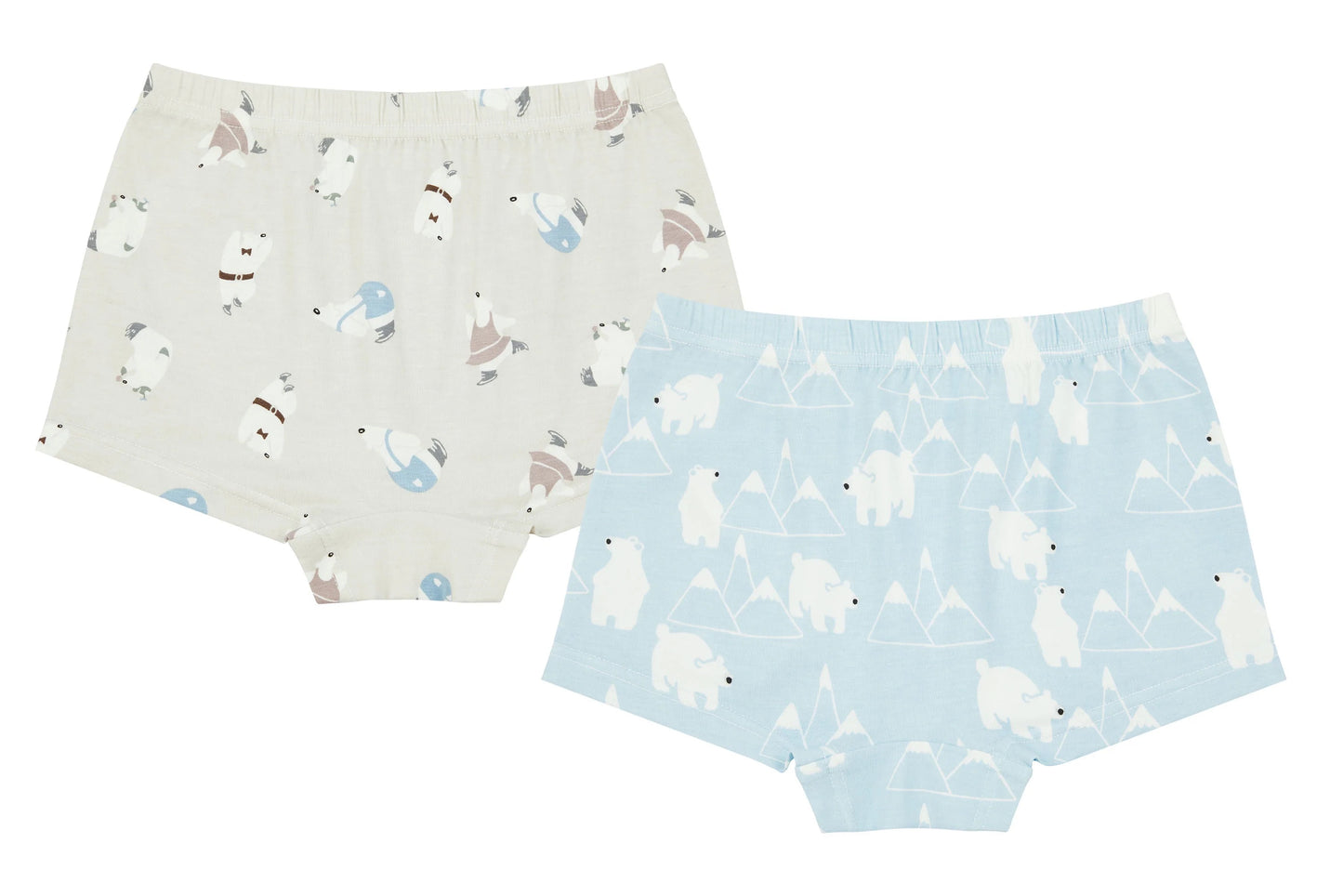 Nest Designs Bamboo Girls Boy Short Underwear (2 Pack) - Polar Bear