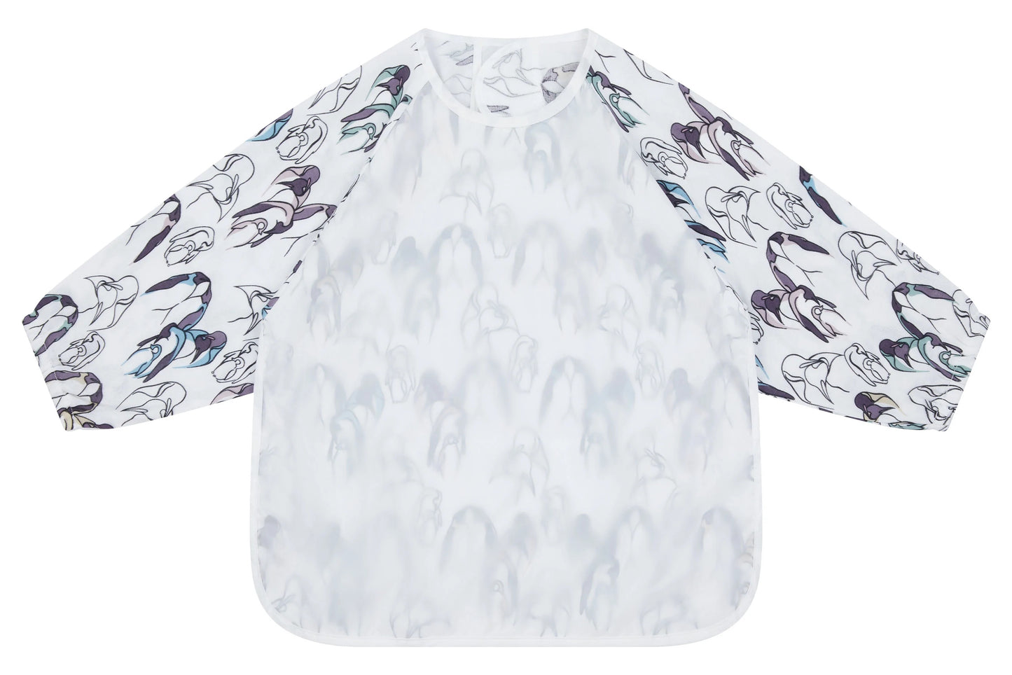 Nest Designs Bamboo Long Sleeve Bib Cover - Penguin Love