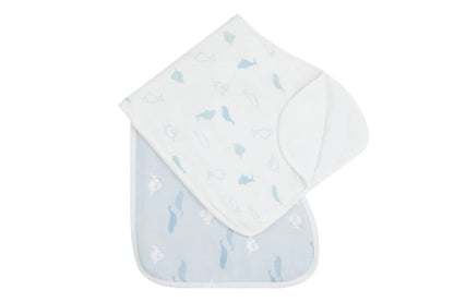 Nest Designs Burp ' n Bib (2 Pack) - Belugas