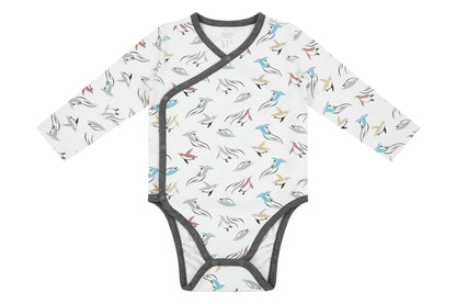 Nest Designs Organic Cotton Kimono Long Sleeve Onesie - Rainbow Swim