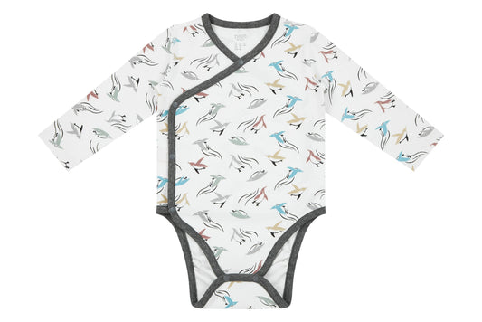 Nest Designs Organic Cotton Kimono Long Sleeve Onesie - Rainbow Swim