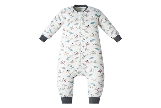 Nest Designs Organic Cotton Long Sleeve Footed Sleep Bag 1.0 TOG - Rainbow Swim