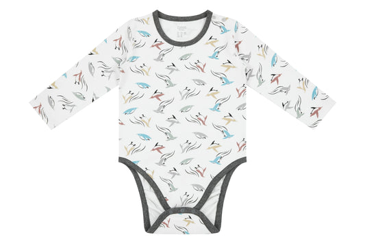 Nest Designs Organic Cotton Long Sleeve Onesie - Rainbow Swim