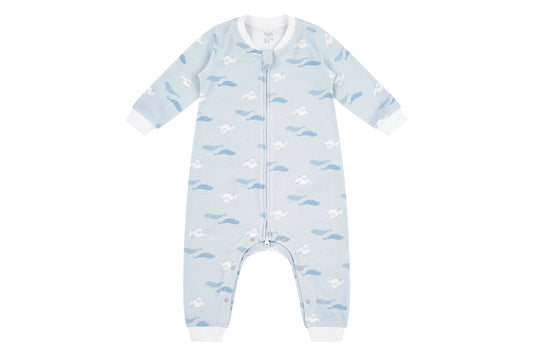 Nest Designs Organic Cotton Long Sleeve Romper - Beluga Boogie