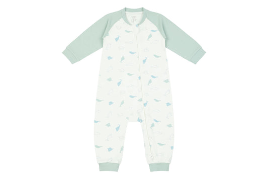 Nest Designs Organic Cotton One-Piece Zip Footless Sleeper - Baby Beluga