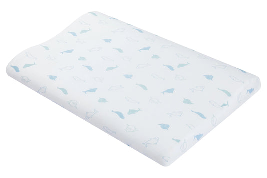 Nest Designs Organic Cotton Toddler Pillow with Pillowcase (Small) - Baby Beluga