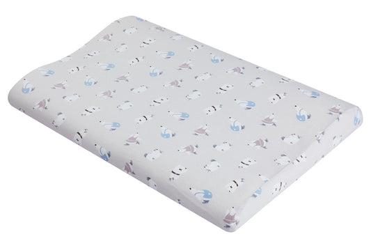 Nest Designs Organic Cotton Toddler Pillow with Pillowcase (Small) - Winter Skate