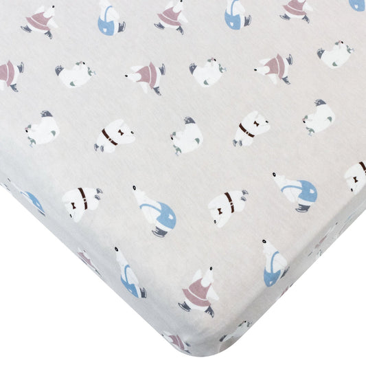 Nest Designs Fitted Organic Cotton Crib Sheet - Winter Skate