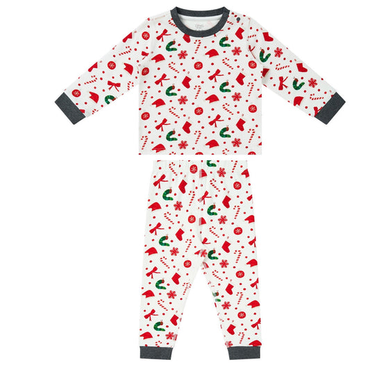 Nest Designs Organic Cotton Two-Piece PJ Set - Eric Carle Candy Cane Lane