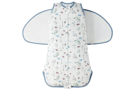 Nest Designs Bamboo Cotton Jersey Swaddle Sleep Bag 0.25 TOG - The Town Mouse & The Country Mouse 0-6M