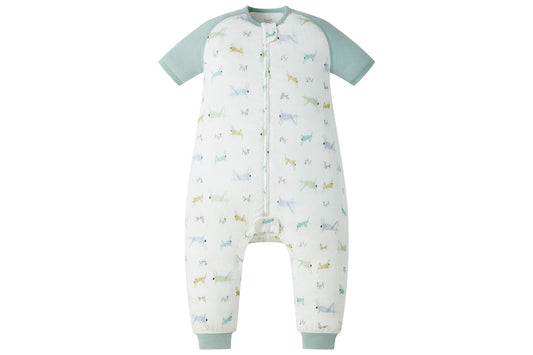 Nest Designs Raglan Bamboo Pima Short Sleeve Footed Sleep Bag 0.6 TOG -The Ant & The Grasshopper