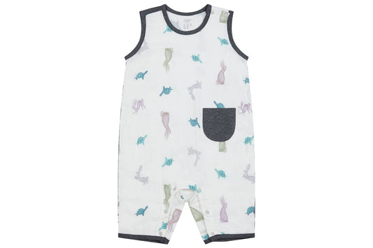 Nest Designs Bamboo Pima Sleeveless Romper - The Tortoise & The Hare