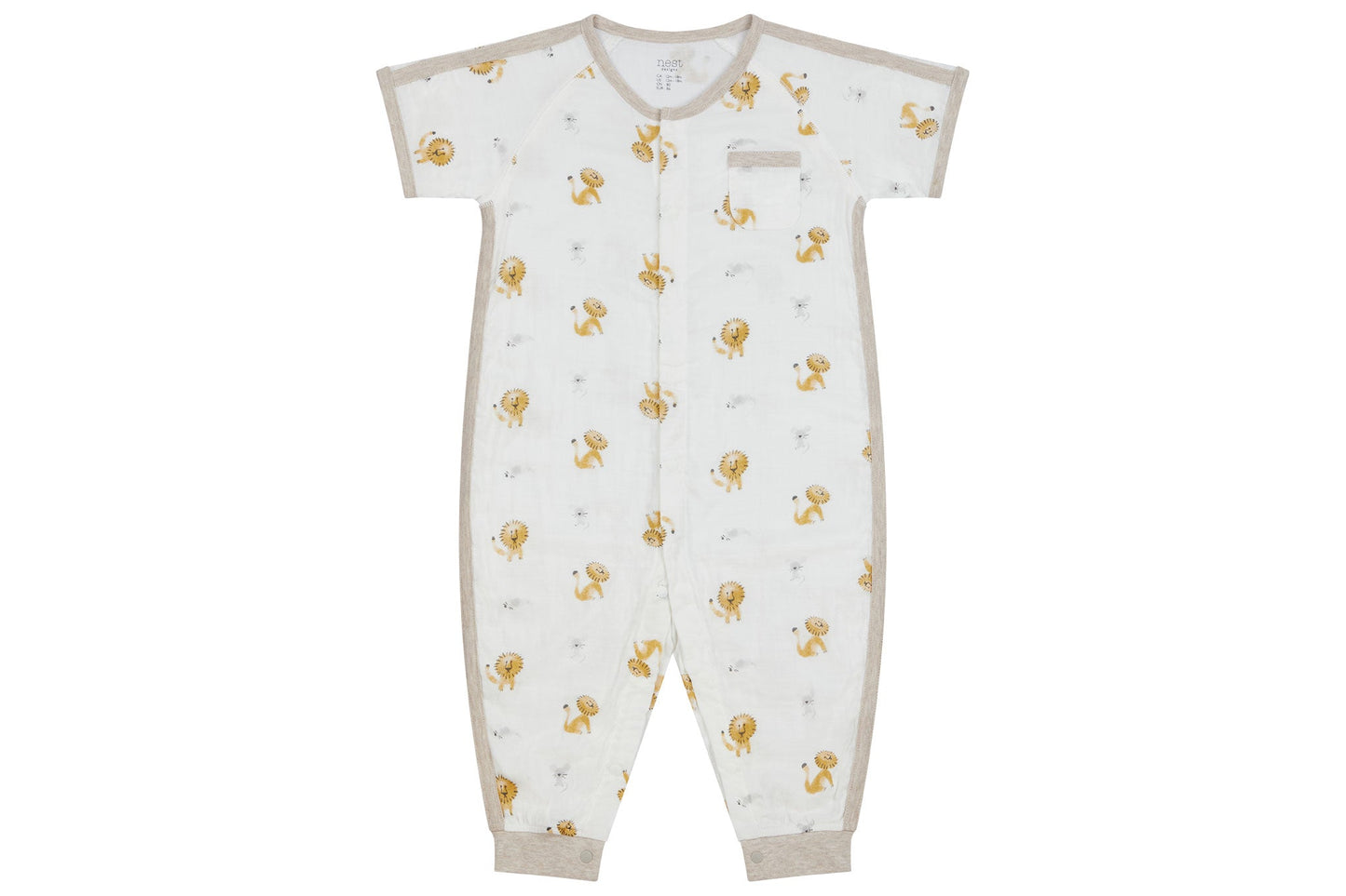 Nest Designs Bamboo Pima Short Sleeve Romper - The Lion and The Mouse