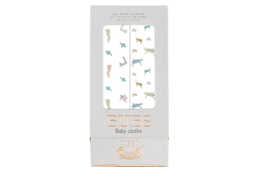 Nest Designs Bamboo Bubs Baby Washcloth Set (6 Pack) - The Tortoise & The Hare/The Ant & The Grasshopper