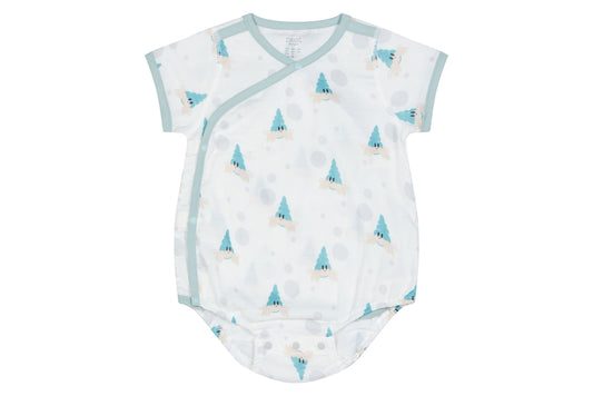 Nest Designs Bamboo Pima Short Sleeve Kimono Onesie - The Happy Hermit