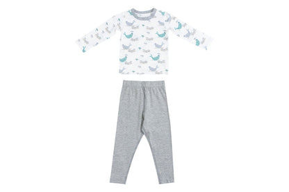 Nest Designs Bamboo Jersey Two-Piece Long Sleeve PJ Set - Basking Buddies