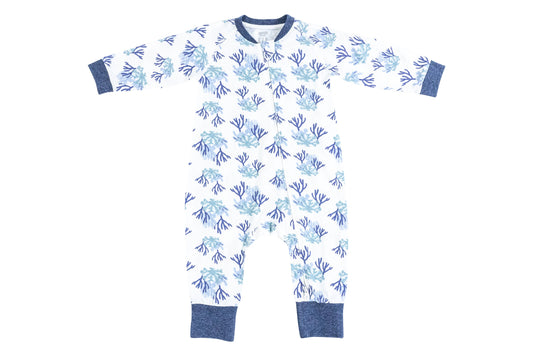 Nest Designs Bamboo Jersey One-Piece Zip Footless Sleeper - Blue Reef