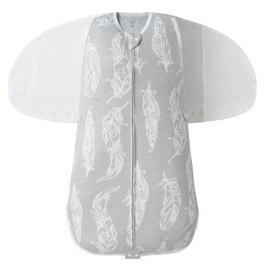 Nest Designs-0.25 TOG Bamboo Jersey Swaddle Sleep Bag - Feather Grey(0-6M)