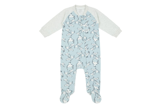 Nest Designs Organic Cotton One-Piece Zip Footed Sleeper - Guess Hoo