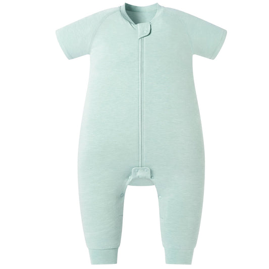 Nest Designs Bamboo Jersey Short Sleeve Footed Sleep Bag 0.5 TOG - Pantone Harbor Grey