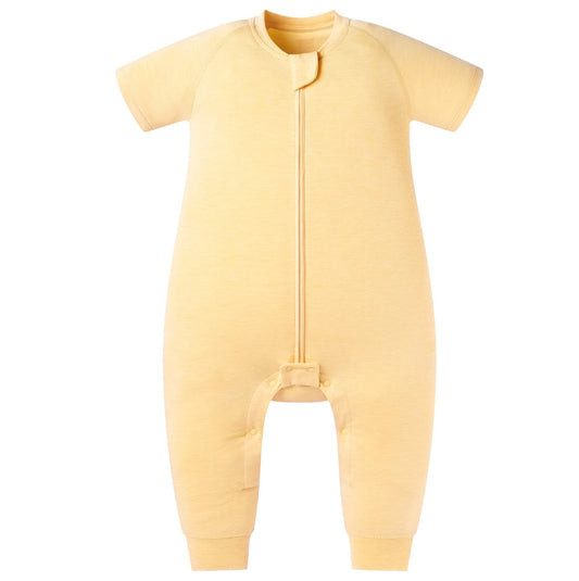 Nest Designs Bamboo Jersey Short Sleeve Footed Sleep Bag 0.5 TOG - Pantone Sunset Gold