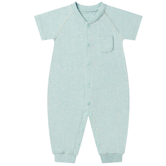 Nest Designs Bamboo Jersey Short Sleeve Romper - Pantone Harbor Grey