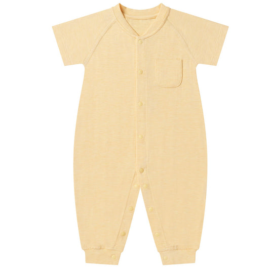 Nest Designs Bamboo Jersey Short Sleeve Romper - Pantone Sunset Gold