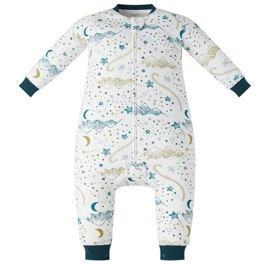 Nest Designs Organic Cotton Long Sleeve Footed Sleep Bag 1.0 TOG - Stars White