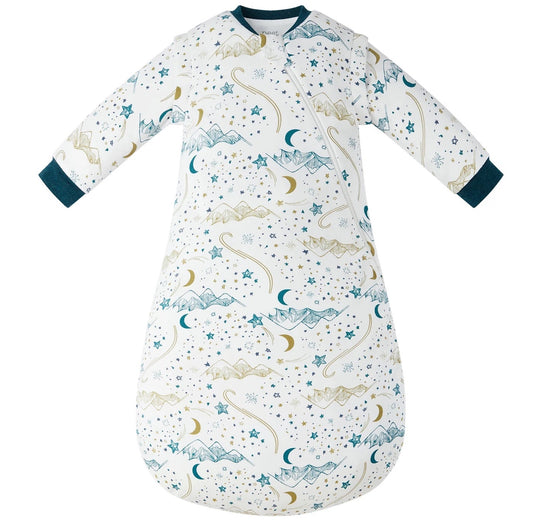 Nest Designs Organic Cotton Long Sleeve Sleep Bag 1.0 TOG - Stars White