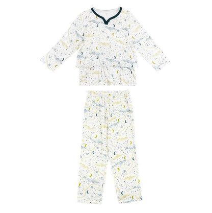 Nest Designs Women's Bamboo Pima 3/4 Sleeve Nursing PJ Set - Stars White