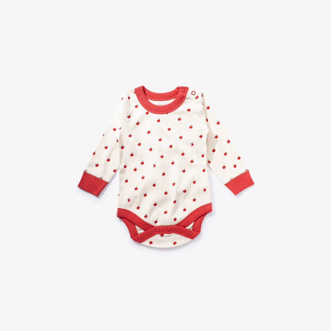 加拿大Sapling Child Apple Long Sleeve Bodysuit-有机棉华夫系列