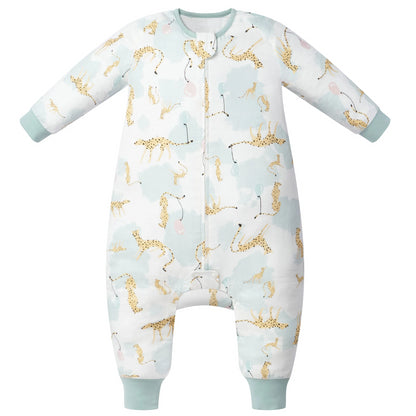 Nest Designs 0.6 TOG Bamboo Pima Long Sleeve Footed Sleep Bag - Cheetah Party