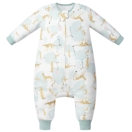 Nest Designs 0.6 TOG Bamboo Pima Long Sleeve Footed Sleep Bag - Cheetah Party