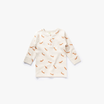 加拿大Sapling Child Fox Waffle Long Sleeve Tee-有机棉华夫系列