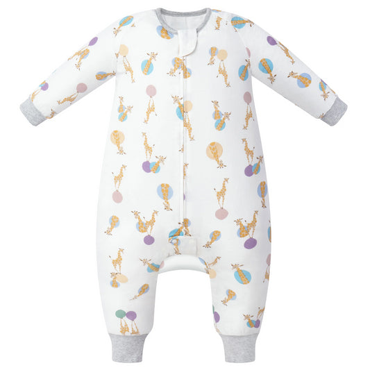 Nest Designs 0.6 TOG Bamboo Pima Long Sleeve Footed Sleep Bag - Giraffe Shapes