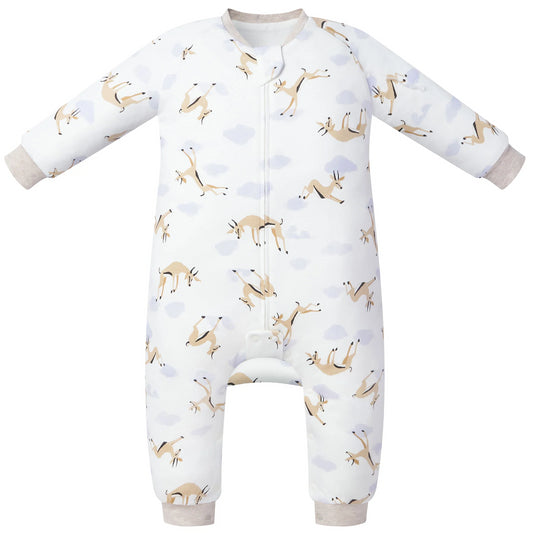 Nest Designs 1.0 TOG Organic Cotton Long Sleeve Footed Sleep Bag - Gazelle Sky