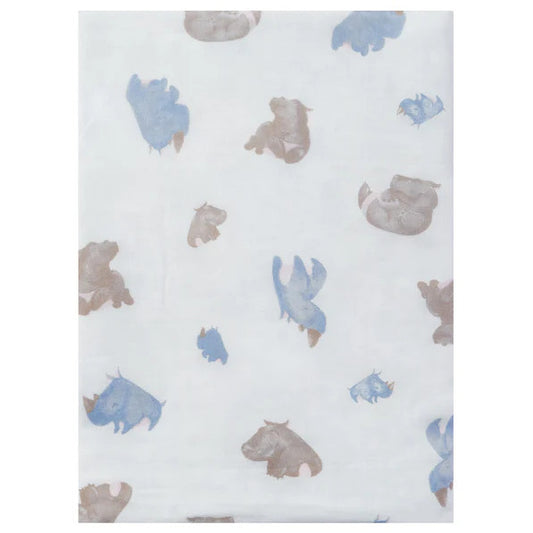 Nest Designs Bamboo Swaddle Blankie (Single) - Rhino Hipppo