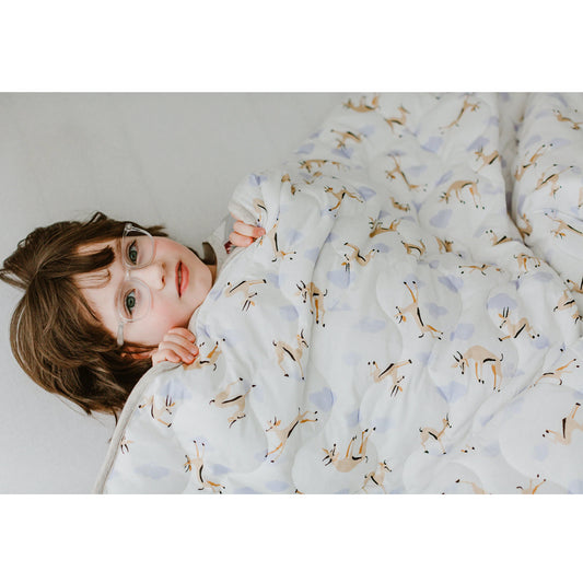 Nest Designs Large Quilted Bamboo Winter Blanket 3.2 TOG - Gazelle Sky