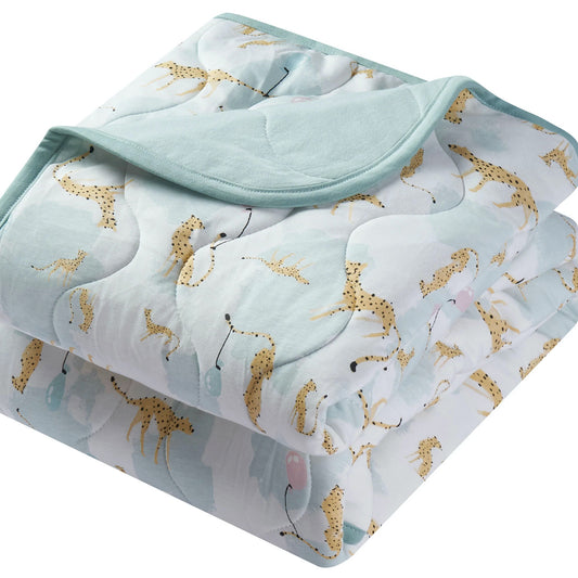Nest Designs Medium Quilted Bamboo Winter Blanket 3.2 TOG - Cheetah Party